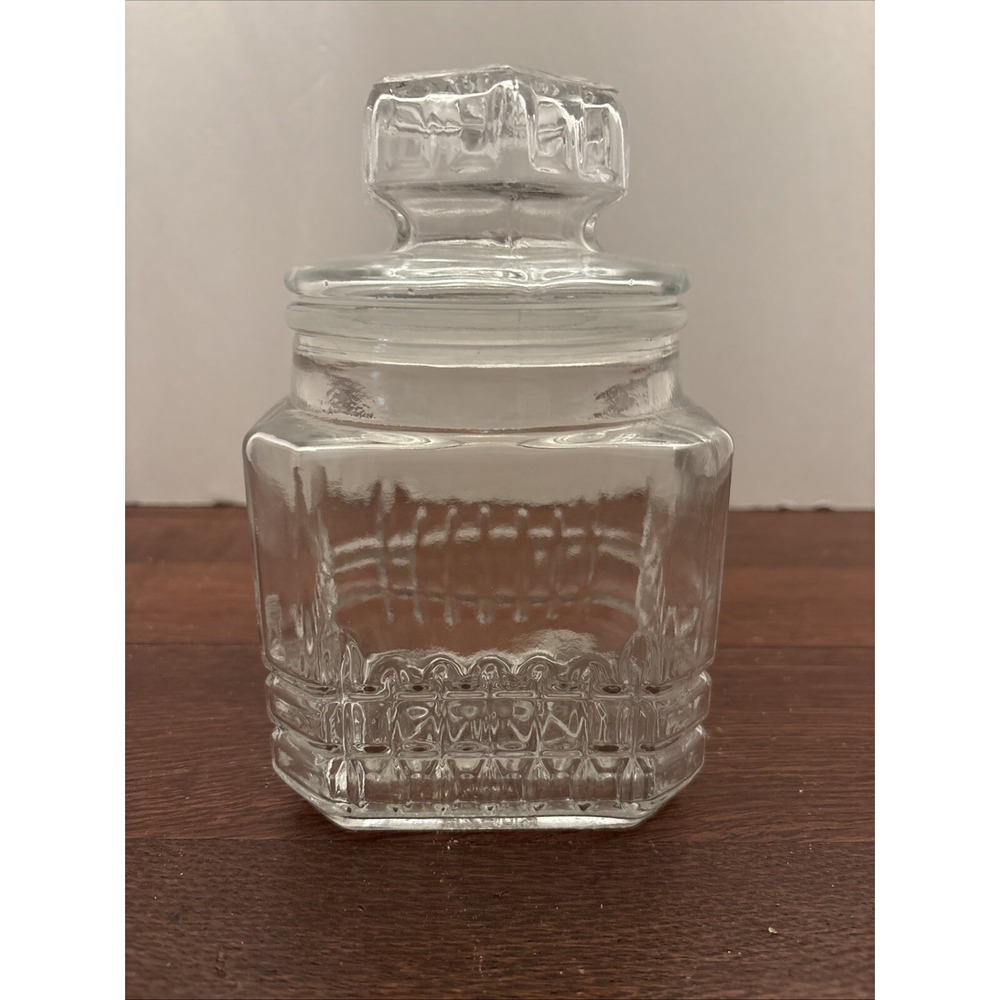 Vintage Koeze's Clear Glass Jar Apothecary Kitchen Canister Sealing Lid 7.5 Inch
